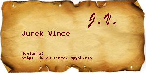 Jurek Vince névjegykártya